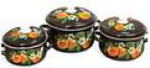 Набор кастрюль эм. сфер. 3пр. АБРИКОС-1 коричневый (сфер 2л, 3л, 4л), шт