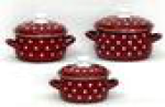 Набор кастрюль эм. сфер. 3пр. МОНИКА-3-1 красный (сфер 1,5л, 2л, 3л), шт