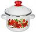 Кастрюля эм. ГРАНАТОВЫЙ СОК 4,0л цилиндр. с нерж. обод.белая 1MD201M  1/4, шт