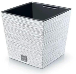 DFS240-S449 Кашпо Flower pot Furu Square Low-white Длина: 24 смШирина: 24 смВысота: 23,5 смОбъем: 10 л