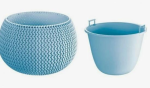DKSP240-656U Горшок д/цветов Splofy bowl light ice gray+ технол-й горшок  (комплект)  Диаметр: 23,9 смВысота: 16,1 см