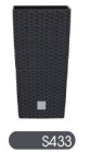 DRTS300-S433 Кашпо pot Rato square - антрацит (28,7х28,7х55)