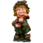 Фигура Гномик с корзинкой грибов,17х35 см