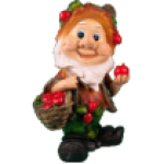 Фигура Гномик с корзинкой яблок,22х39 см