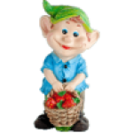 Фигура Гномик с корзинкой ягод,20х20х38 см