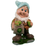 Фигура Гномик с мешком кукурузы,21х36 см