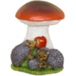 Фигура Ежики с яблоком под грибом,39х33х30