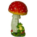 Фигура Мухомор с лягушкой,49х25х25