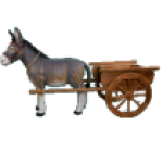 Фигура Ослик с тележкой,98х100 см