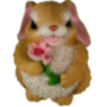 Фигура Заяц с цветком,24х15 см