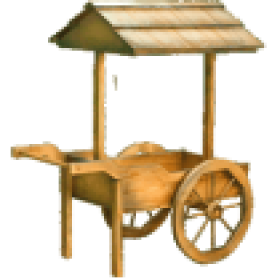 Деревянная телега с крышей,112х65х128 см