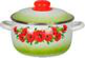 Кастрюля эм. сфер.высокая "Восточный мак" 4,0л  5RA221M  (СТАЛЬЭМАЛЬ)  1/4, шт