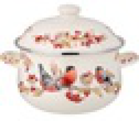 КАСТРЮЛЯ AGNESS ЭМАЛИРОВАННАЯ С ЭМАЛ.КРЫШКОЙ СЕРИЯ "СНЕГИРИ", 2.8 Л, 20*12 СМ 934-732, шт