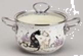 КАСТРЮЛЯ AGNESS ЭМАЛИРОВАННАЯ СО СТЕКЛЯННОЙ КРЫШКОЙ СЕРИЯ "LAVANDER CATS", 2,0 Л ДИА. 18СМ 943-076, шт