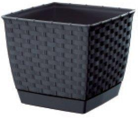 DRLK165-S433 Кашпо RATOLLA square - antracytowy (L*W*H - 16,5*16,5 *14,2, V - 2,5)