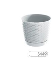 DRLO145-S449 Кашпо RATOLLA round - bialy Диаметр: 14,5 смВысота: 12,7 смОбъем: 1,2 л