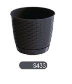 DRLO220-S433 Кашпо RATOLLA round - antracytowy (d - 22, h -19,5, v - 4,2)