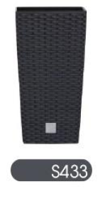 DRTS225-S433 Кашпо Rato square - ANTRACYTOWY (L*W*H - 22,5*22,5*42,1 v - 8/16,3)