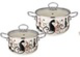 НАБОР КАСТРЮЛЬ AGNESS ЭМАЛИРОВАННЫХ СЕРИЯ "ПАРИЖСКИЕ КОТЫ" 4ПР. 2,0Л И 2,8Л,18Х11СМ, 20Х12СМ 934-710, шт