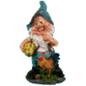 Фигура Гном с пшеницей и петухом,41х22 см