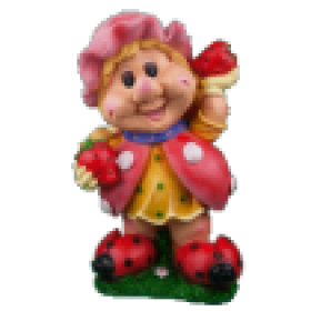 Фигура Гномик пчелка с клубникой,26х41 см