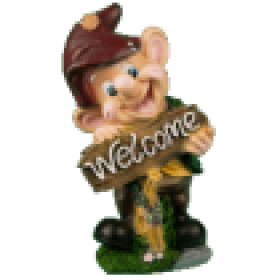 Фигура Эльф с табличкой Welcome 9101-1,18х31 см