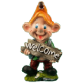 Фигура Эльф с табличкой Welcome 9101-3,16х31 см