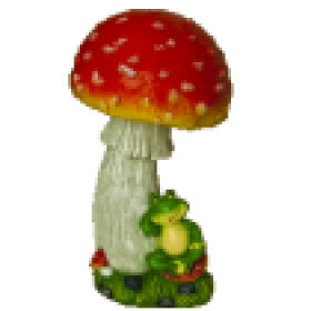 Фигура Мухомор с лягушкой,49х25х25
