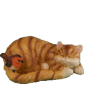 Фигура Кошка спящая с птичкой,13х29 см
