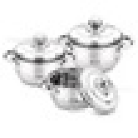 Набор кастрюль 3пр.(d=16 1,3л,d=18 1,6л,d=20 2.2л) для всех плит,кроме ИНДУКЦИИ, нерж.ст.,нрп3-1, шт
