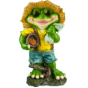 Фигура Лягушка с платком и горшочком,32x51 см