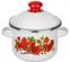 Кастрюля эм. ГРАНАТОВЫЙ СОК 4,0л цилиндр. с нерж. обод.белая 1MD201M  1/4, шт